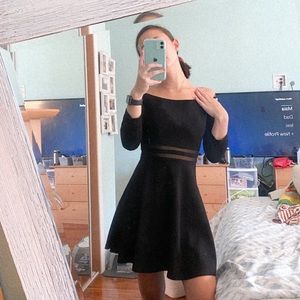 Lulus “Yes to the Mesh Black Skater Dress”